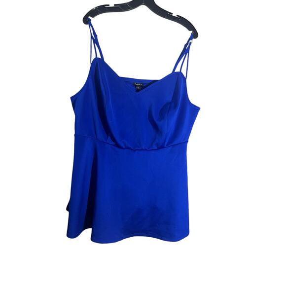 NWT Torrid Electric Blue Scuba Strappy Peplum Top 3 3X 22-24 - Picture 6 of 10